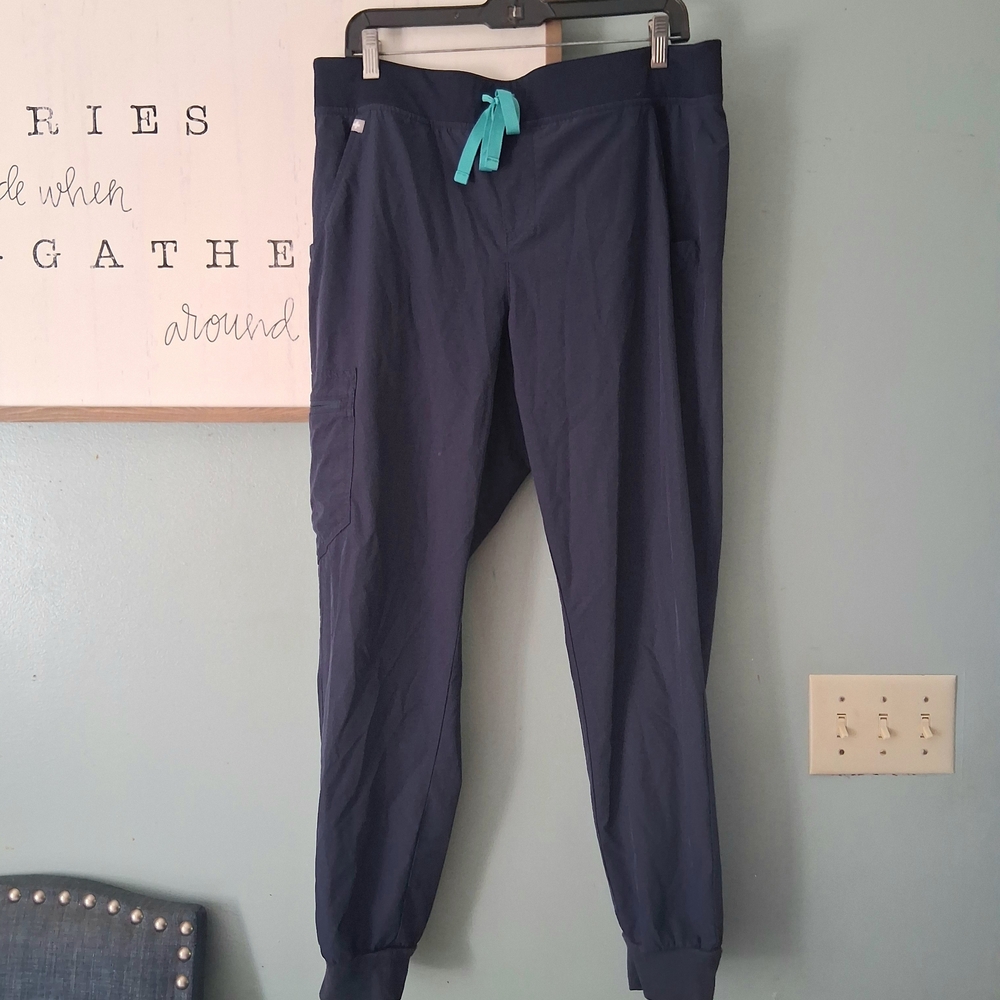 FIGS Technical Collection Womens LG Navy Blue Soft Medical Scrubs Pants NICE!